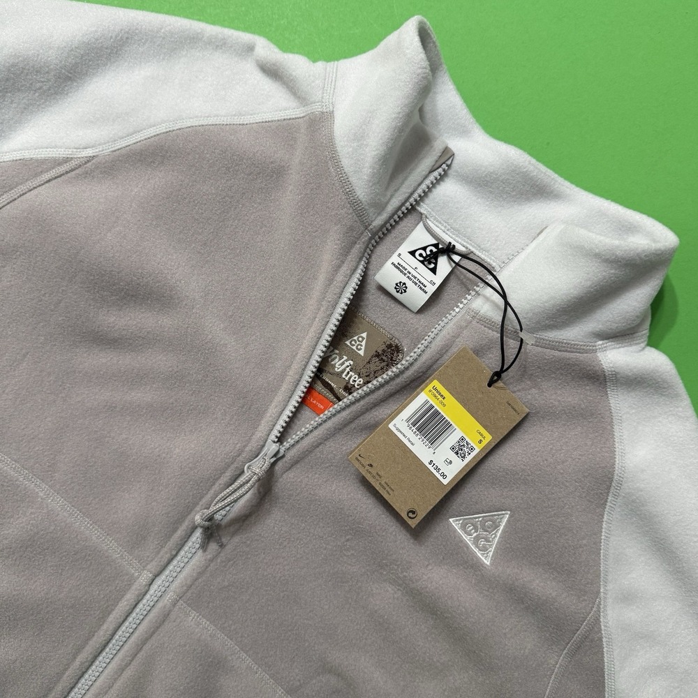 Nike ACG Wolf Tree Full Zip Fleece Jacket Bone Gray Mens IF0964-009 Size Small